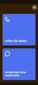Ally App Startseite mit Auswahlsymbolen